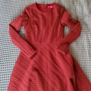 Red long-sleeved dress